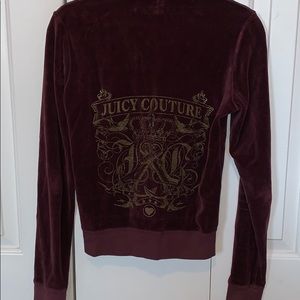 Maroon velvet Juicy couture track jacket